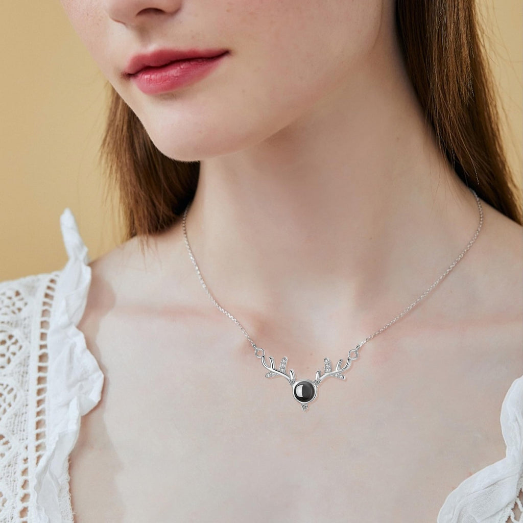 925 Silver Heart Photo Projection Necklace - Personalized Memorial Gift